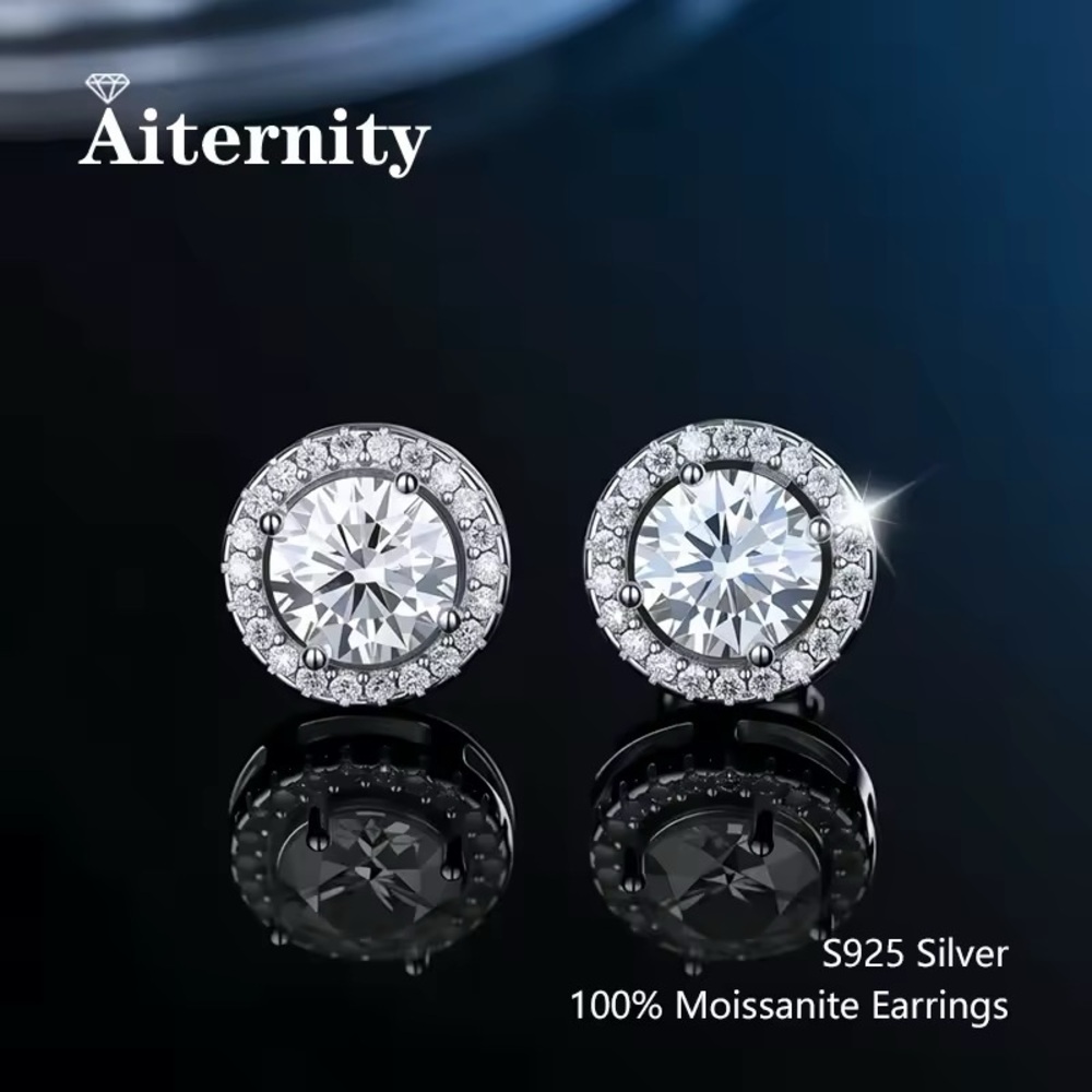 Silver Moissanite Earrings